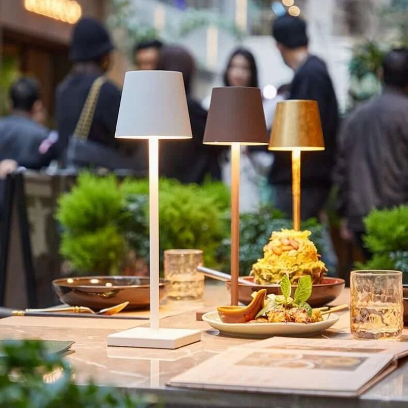 Modern Rechargeable LED Table Lamp – Wireless Touch Control Light with 10 Colors, 5200mAh Battery, IP65 Waterproof for Indoor & Outdoor Use