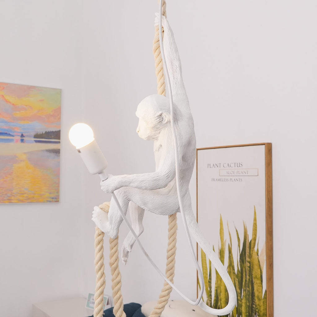 Monkey Pendant Lamp | Glossy Resin, Indoor Use & Perfect for Ambient Lighting