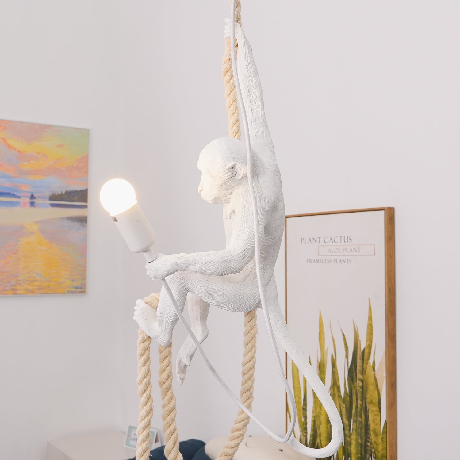 Monkey Pendant Lamp | Glossy Resin, Indoor Use & Perfect for Ambient Lighting