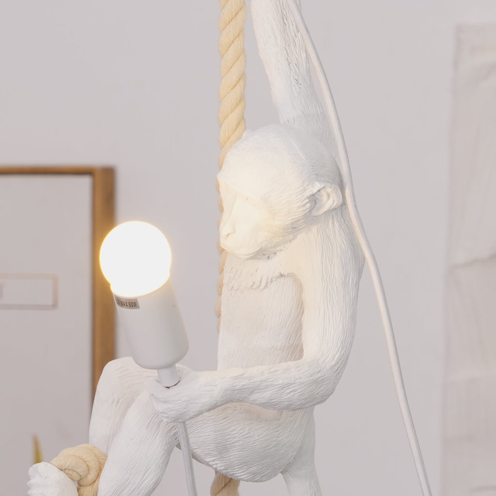 Monkey Pendant Lamp | Glossy Resin, Indoor Use & Perfect for Ambient Lighting