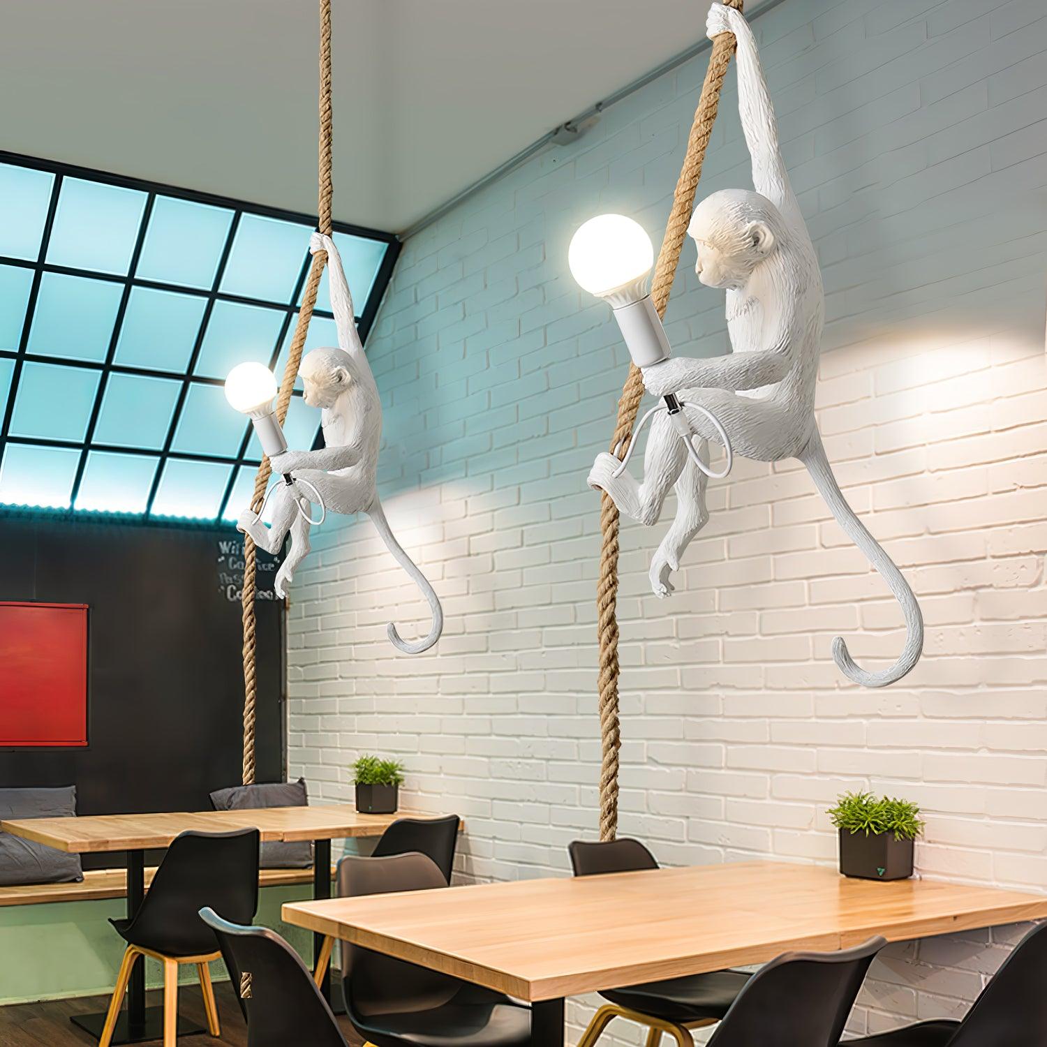 Monkey Pendant Lamp | Glossy Resin, Indoor Use & Perfect for Ambient Lighting