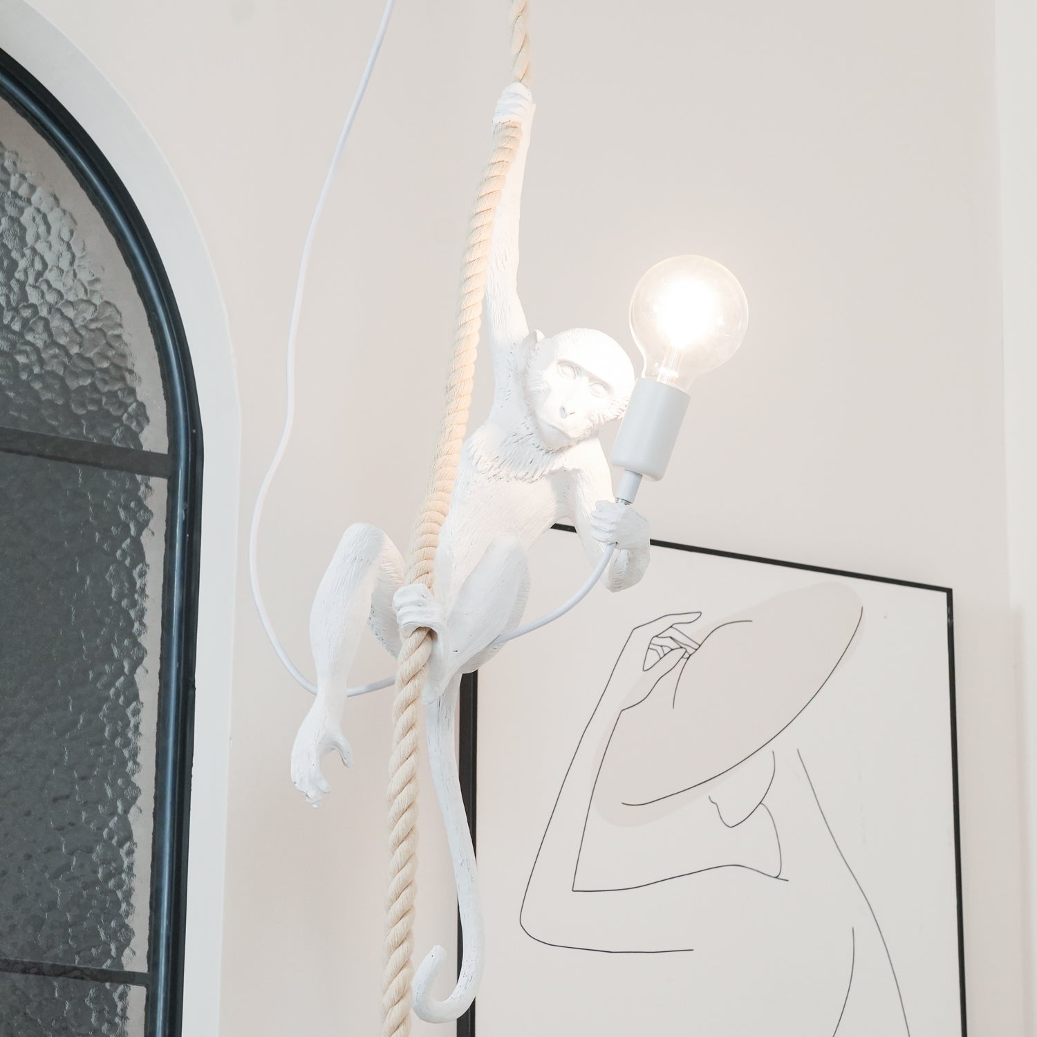 Monkey Pendant Lamp | Glossy Resin, Indoor Use & Perfect for Ambient Lighting