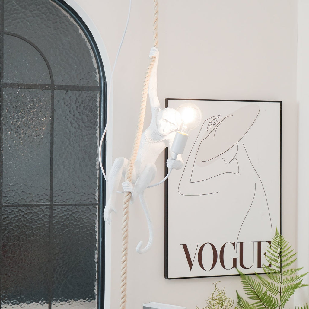 Monkey Pendant Lamp | Glossy Resin, Indoor Use & Perfect for Ambient Lighting