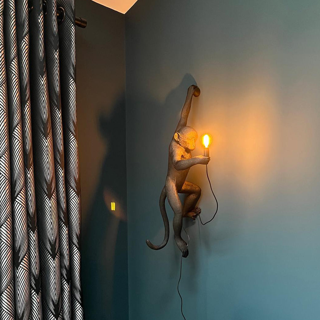 LED Monkey Wall Lamp - Unique Animal Design Fixture for Kids' Rooms, Nurseries & Playrooms