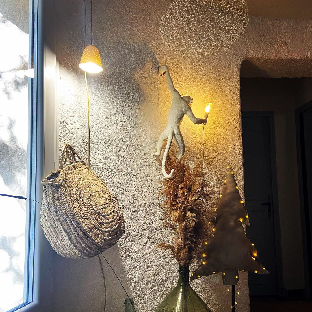 LED Monkey Wall Lamp - Unique Animal Design Fixture for Kids' Rooms, Nurseries & Playrooms