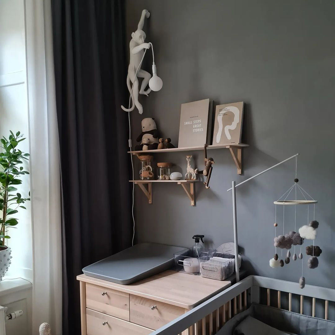 LED Monkey Wall Lamp - Unique Animal Design Fixture for Kids' Rooms, Nurseries & Playrooms