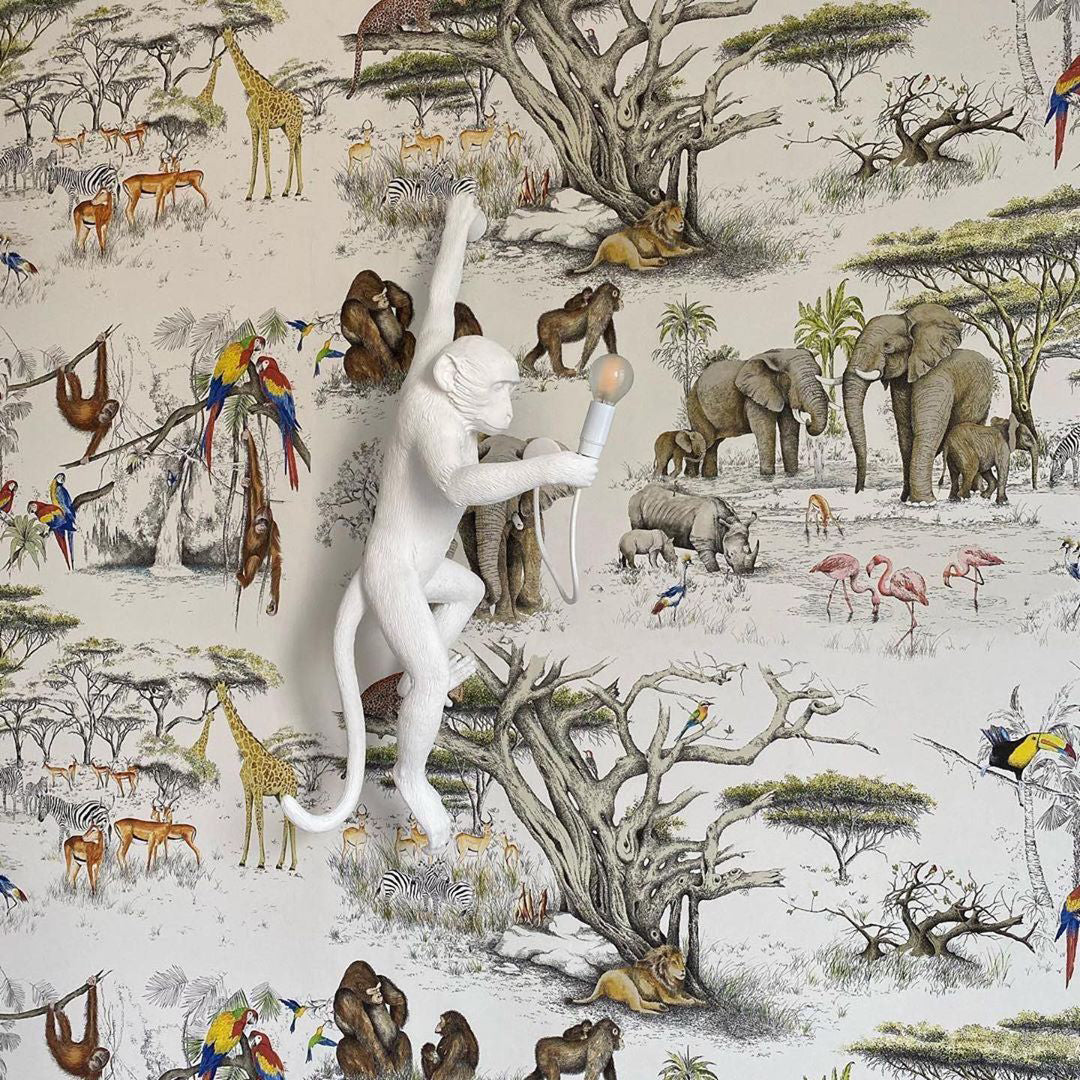 LED Monkey Wall Lamp - Unique Animal Design Fixture for Kids' Rooms, Nurseries & Playrooms