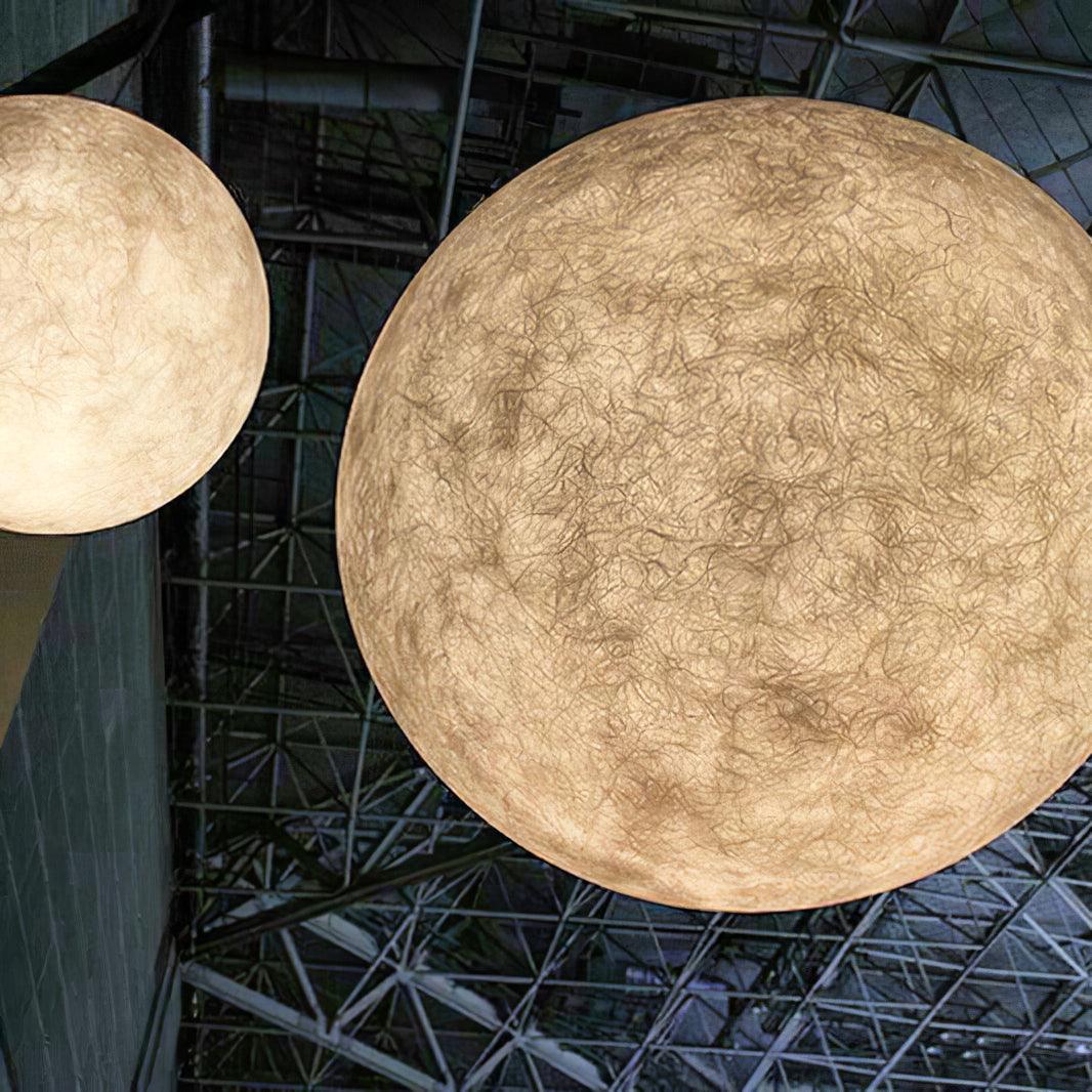 Moon Pendant Lamp - Modern LED Fixture with Adjustable Height for Living Room & Bedroom Lighting