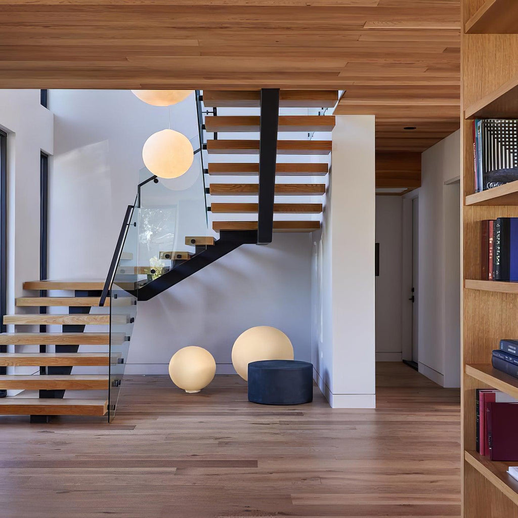 Moon Pendant Lamp - Modern LED Fixture with Adjustable Height for Living Room & Bedroom Lighting