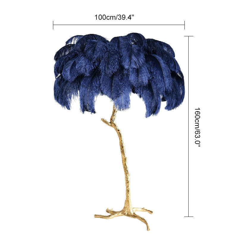 LED Floor Lamp with Feather Palm Design for Living Room & Tropical Decor