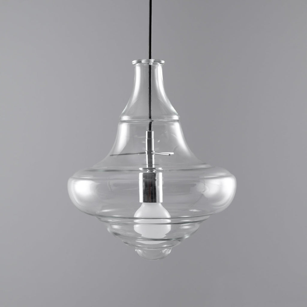 Modern Pendant Light Fixture - Adjustable Height with Glass Shade for Dining Room & Kitchen Lighting