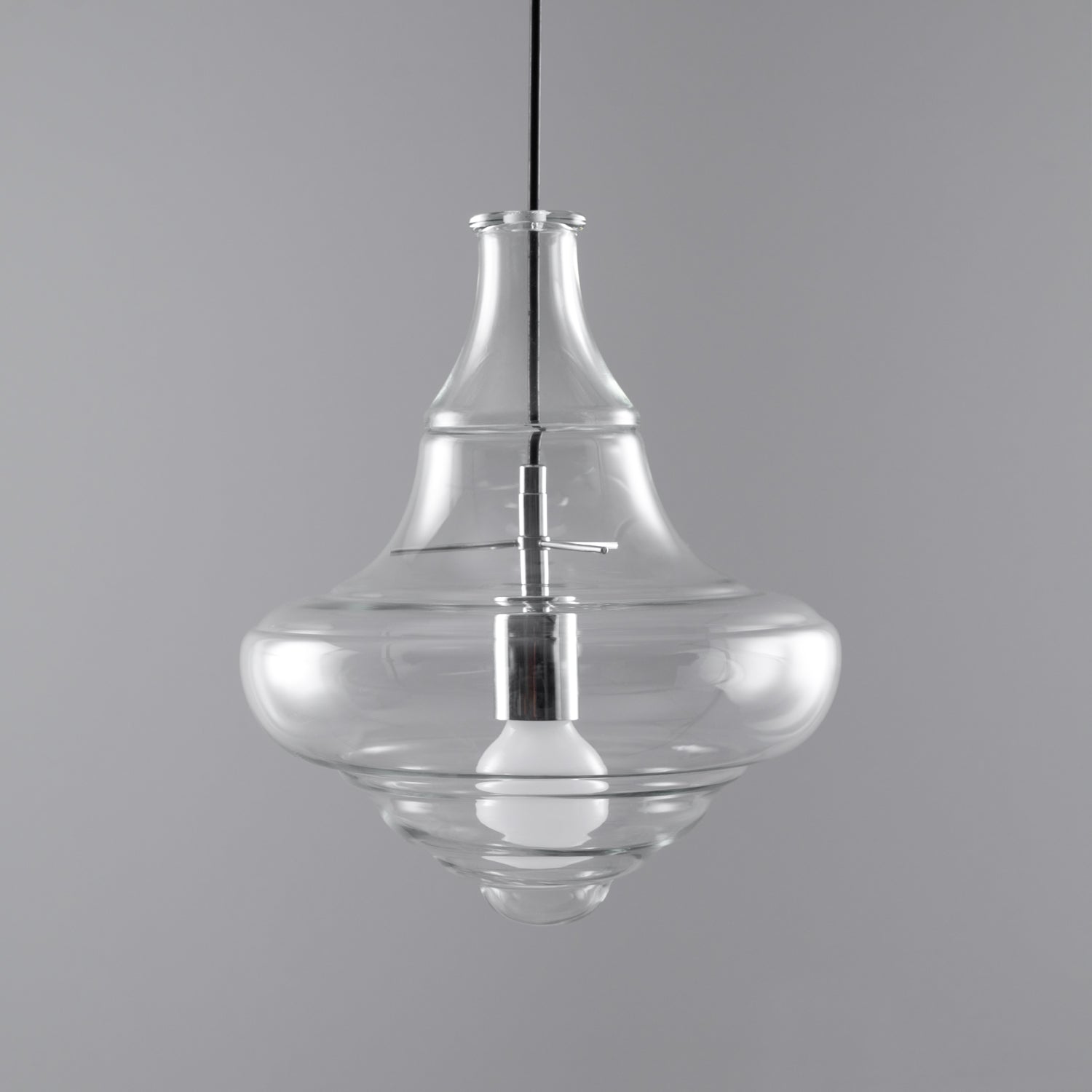 Modern Pendant Light Fixture - Adjustable Height with Glass Shade for Dining Room & Kitchen Lighting