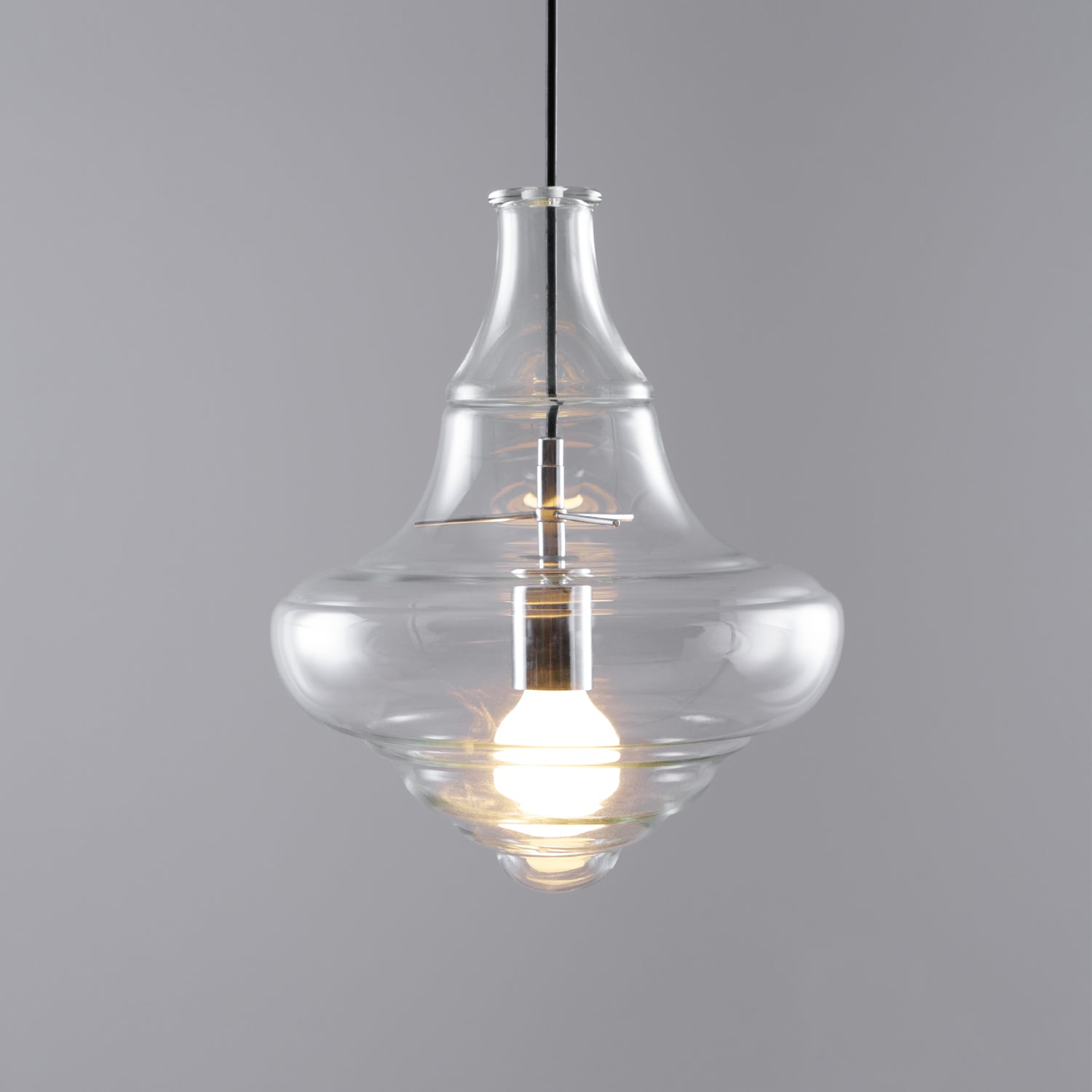 Modern Pendant Light Fixture - Adjustable Height with Glass Shade for Dining Room & Kitchen Lighting
