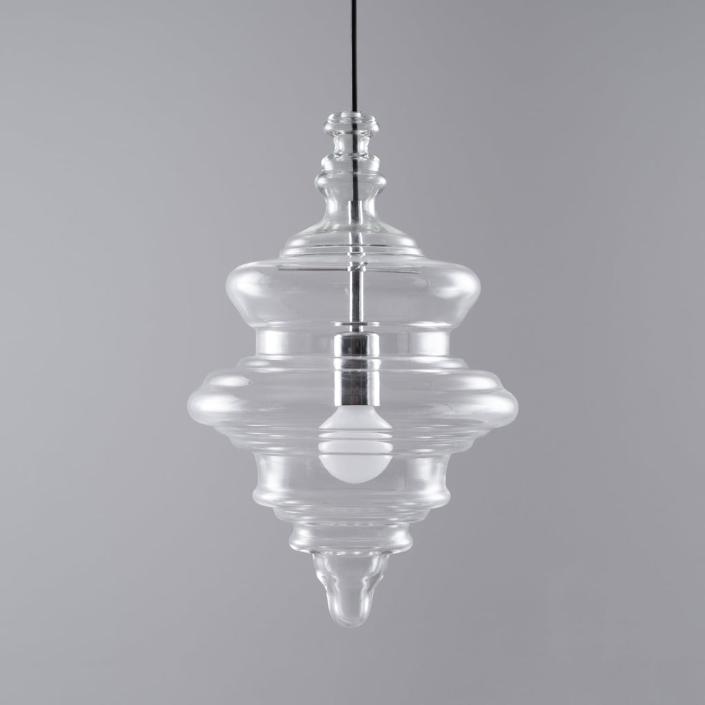 Modern Pendant Light Fixture - Adjustable Height with Glass Shade for Dining Room & Kitchen Lighting