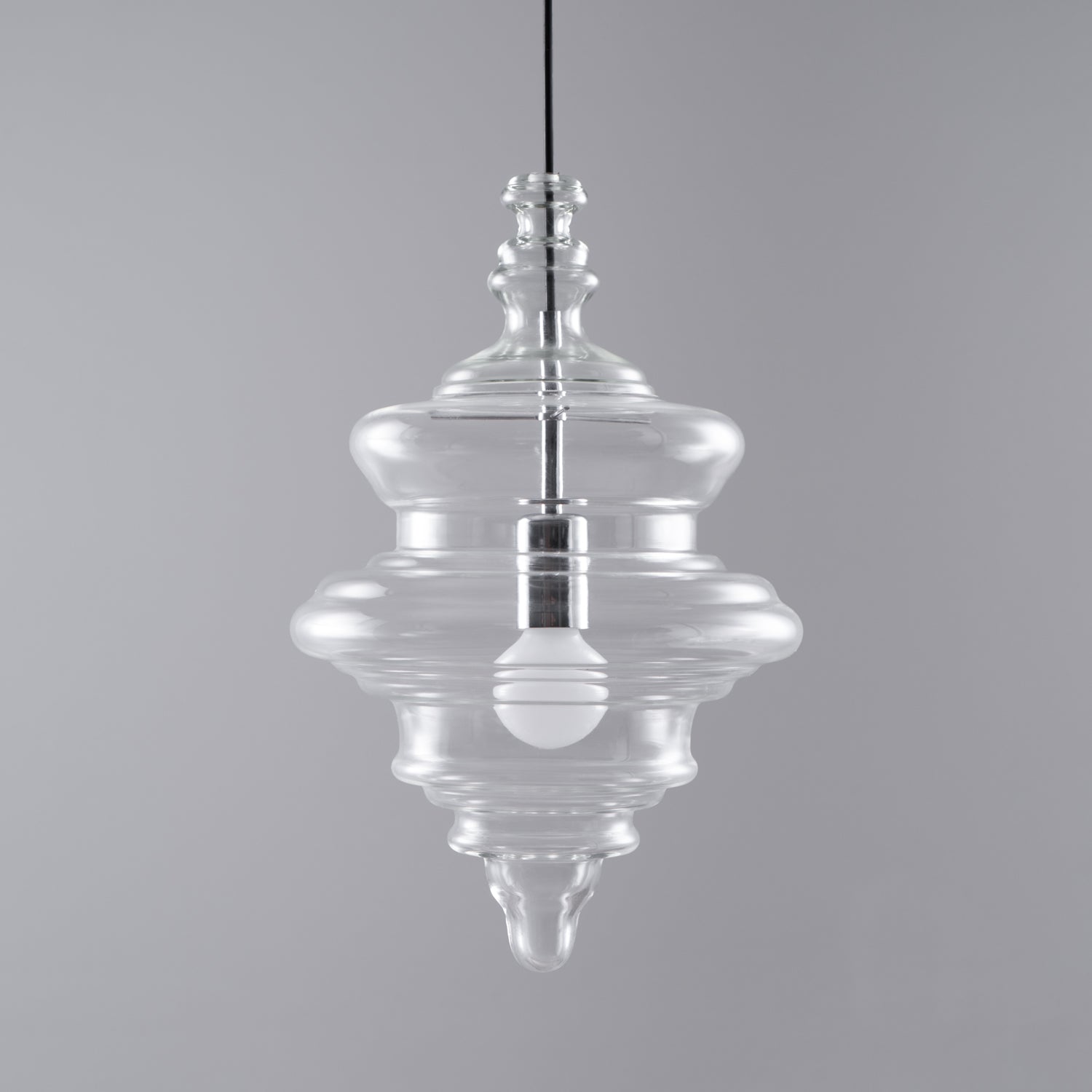 Modern Pendant Light Fixture - Adjustable Height with Glass Shade for Dining Room & Kitchen Lighting
