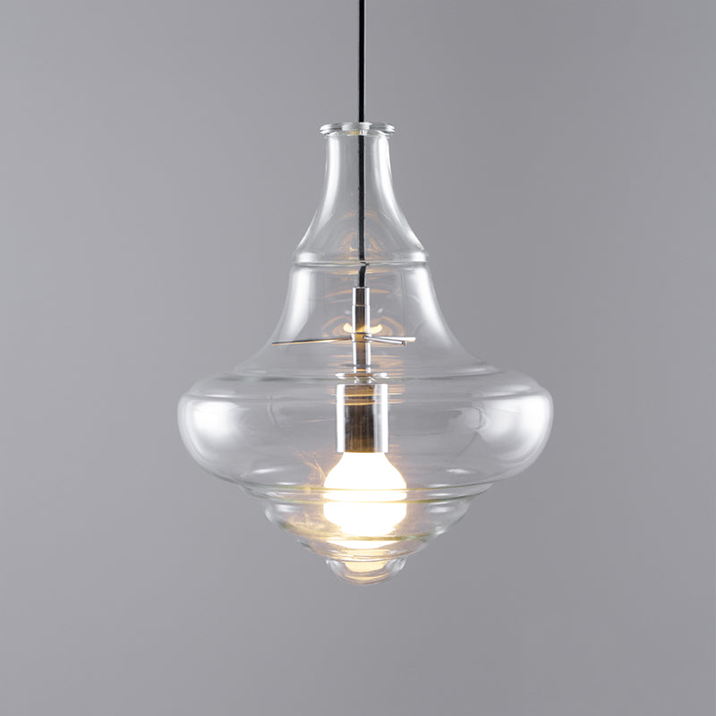 Modern Pendant Light Fixture - Adjustable Height with Glass Shade for Dining Room & Kitchen Lighting