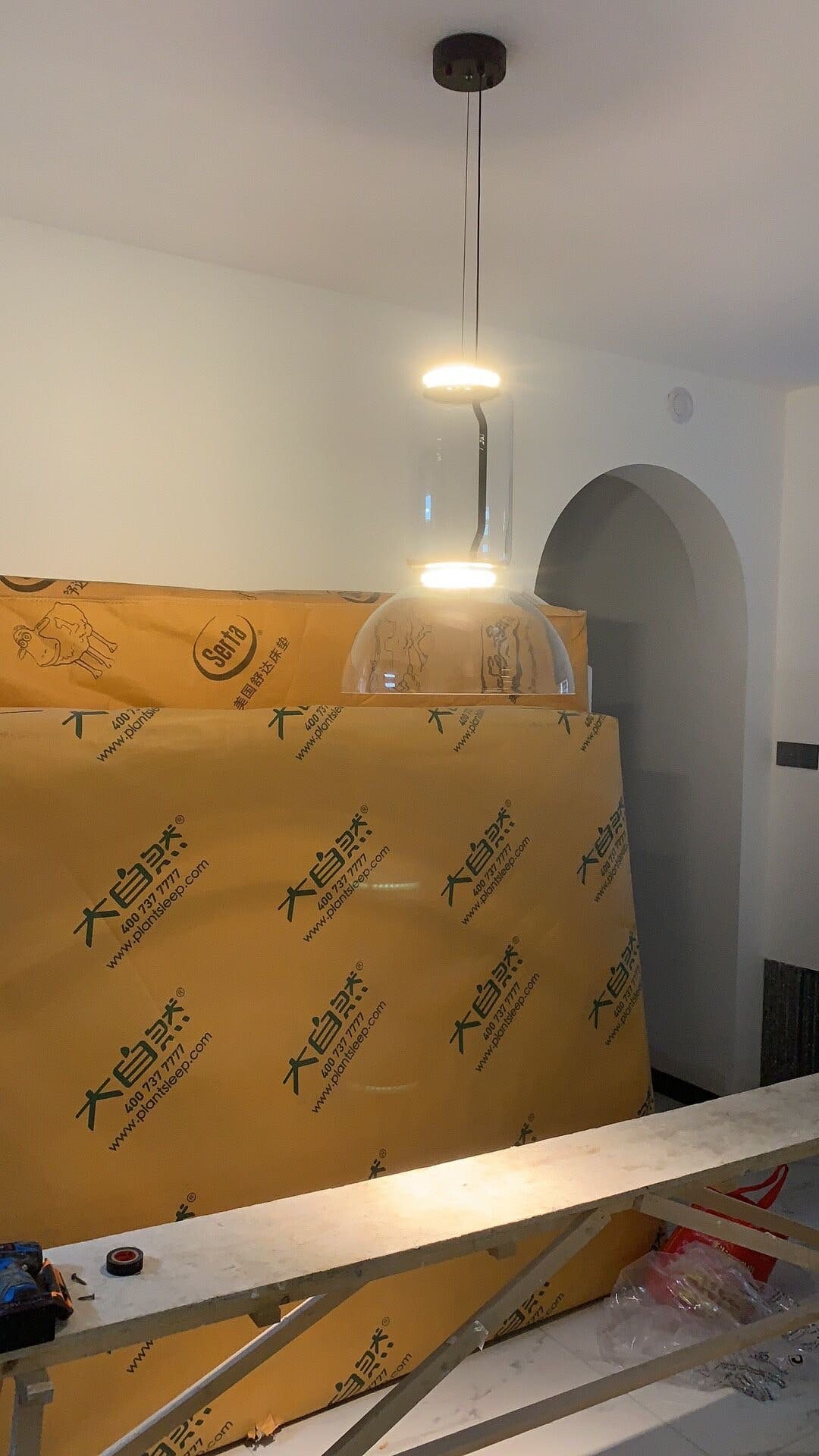 LED Pendant Lamp - Modern Glass Design with Adjustable Height for Dining Room & Living Room Lighting