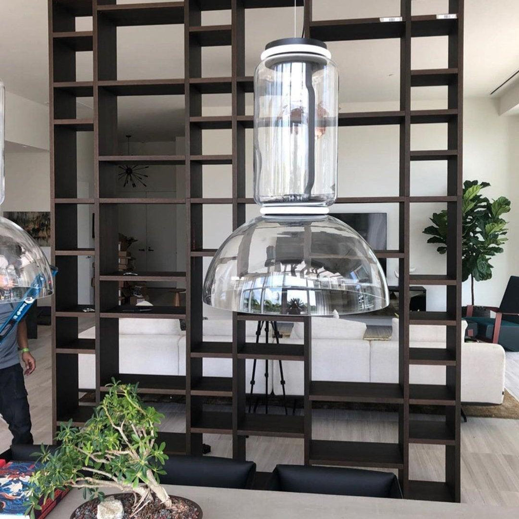 LED Pendant Lamp - Modern Glass Design with Adjustable Height for Dining Room & Living Room Lighting