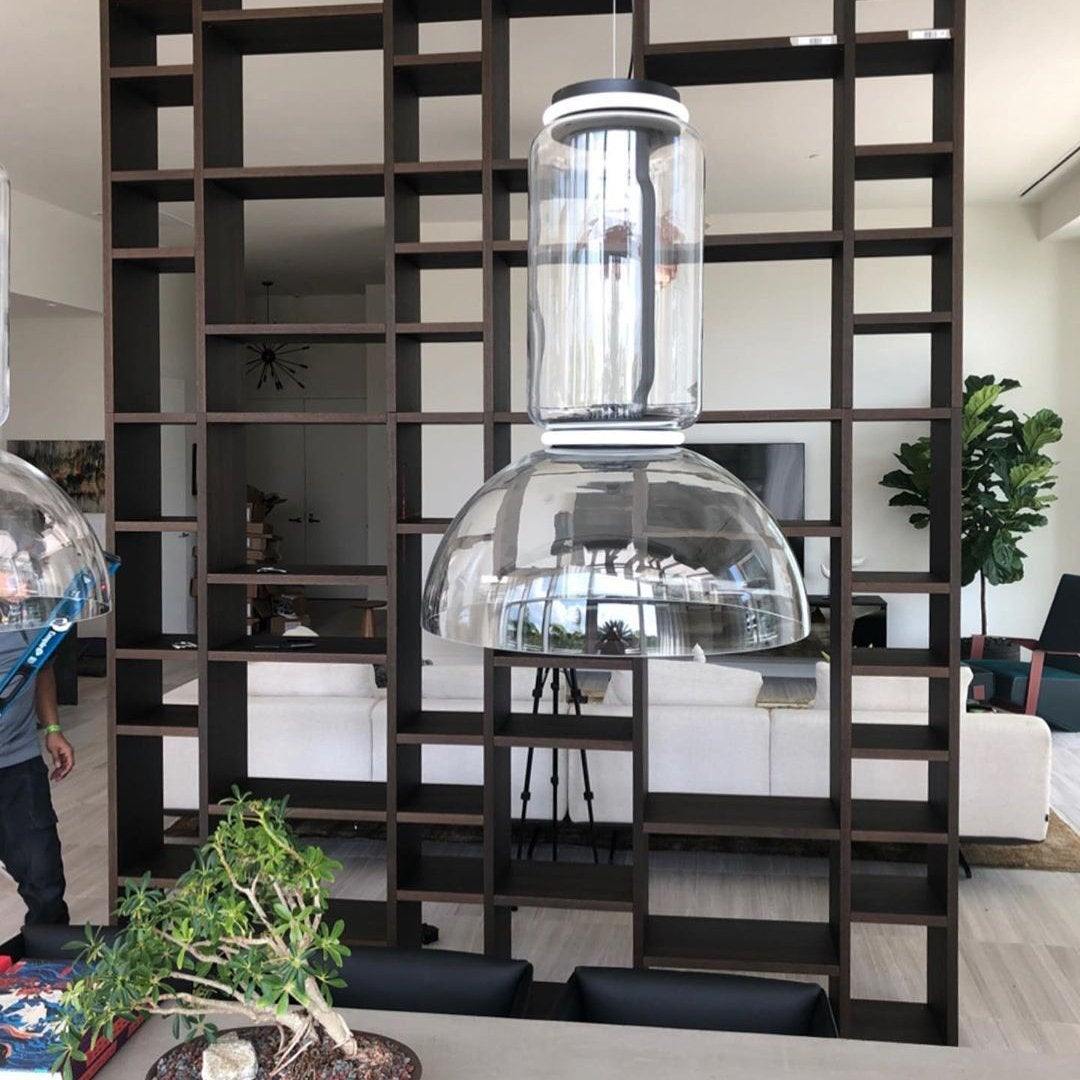 LED Pendant Lamp - Modern Glass Design with Adjustable Height for Dining Room & Living Room Lighting