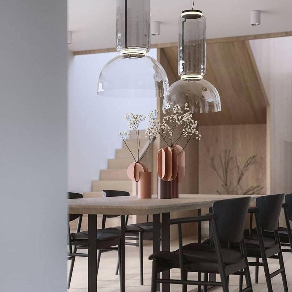 LED Pendant Lamp - Modern Glass Design with Adjustable Height for Dining Room & Living Room Lighting