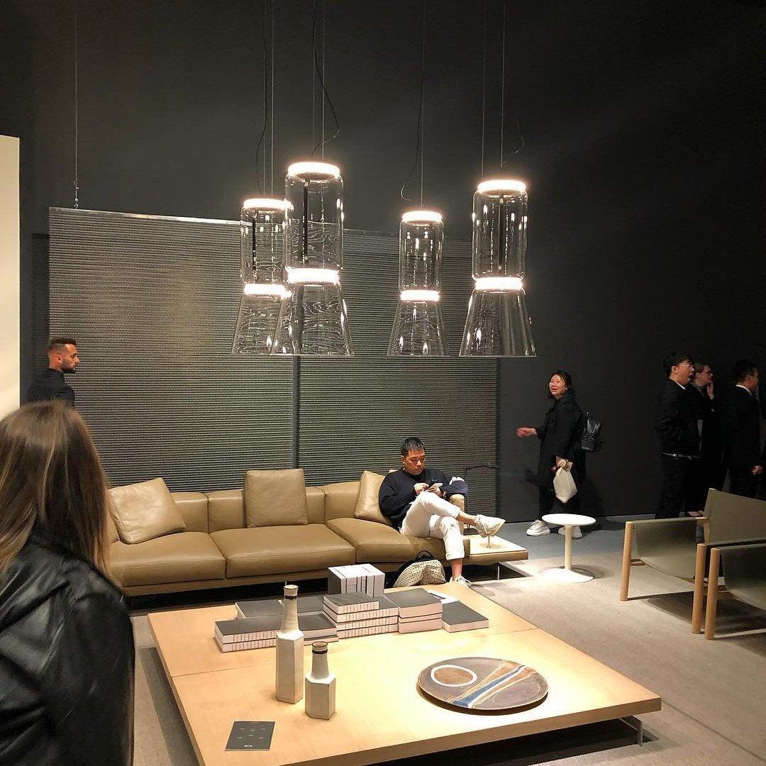 LED Pendant Lamp - Modern Glass Design with Adjustable Height for Dining Room & Living Room Lighting