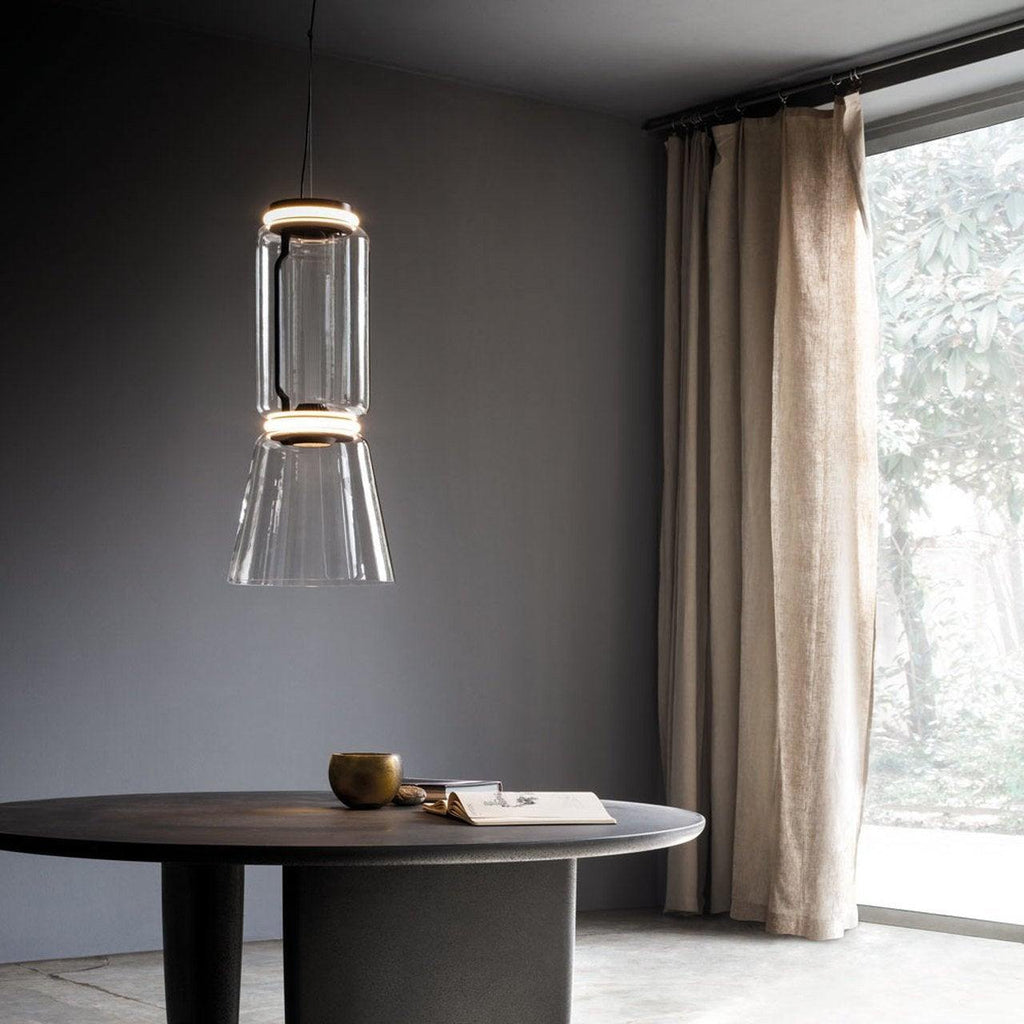 LED Pendant Lamp - Modern Glass Design with Adjustable Height for Dining Room & Living Room Lighting