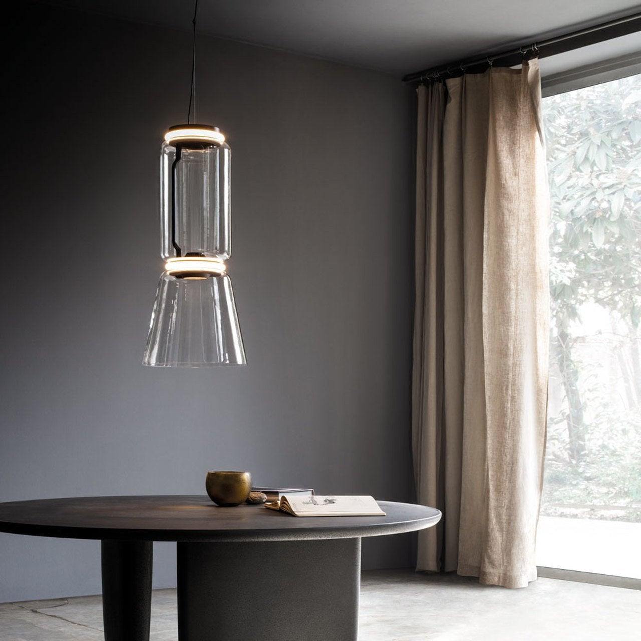 LED Pendant Lamp - Modern Glass Design with Adjustable Height for Dining Room & Living Room Lighting