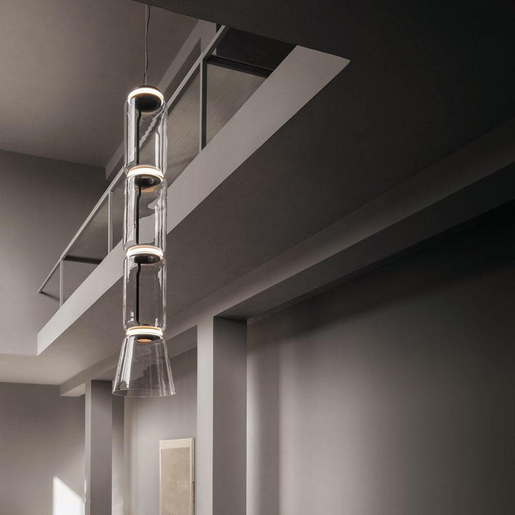 LED Pendant Lamp - Modern Glass Design with Adjustable Height for Dining Room & Living Room Lighting