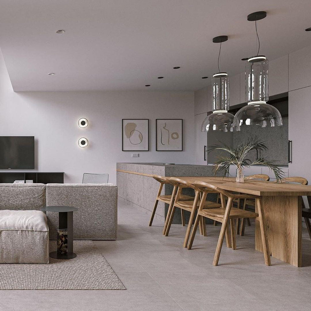 LED Pendant Lamp - Modern Glass Design with Adjustable Height for Dining Room & Living Room Lighting