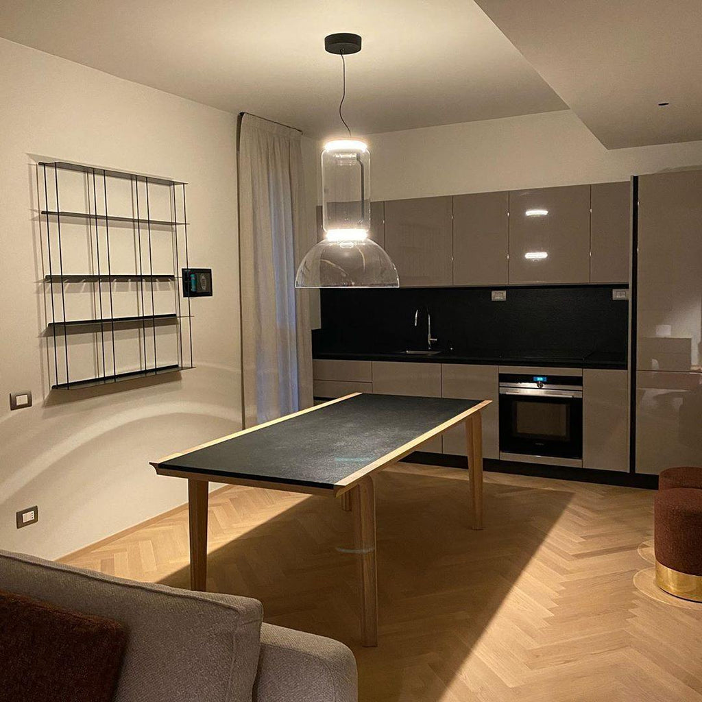 LED Pendant Lamp - Modern Glass Design with Adjustable Height for Dining Room & Living Room Lighting