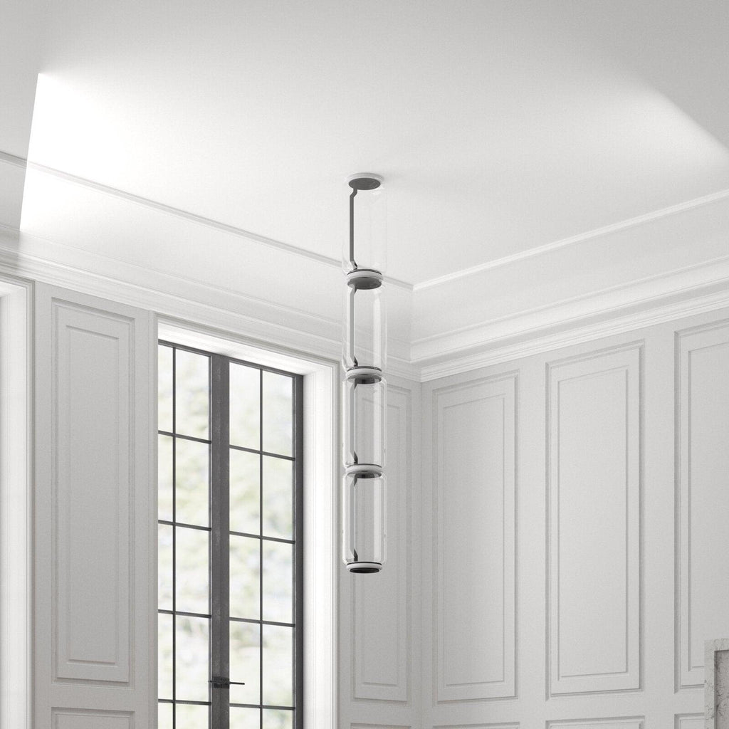 LED Pendant Lamp - Modern Glass Design with Adjustable Height for Dining Room & Living Room Lighting