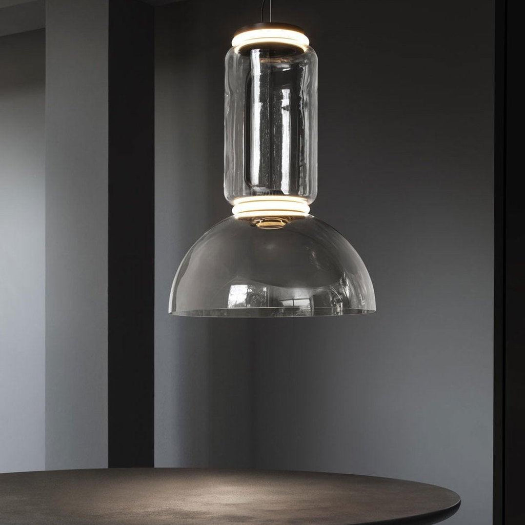 LED Pendant Lamp - Modern Glass Design with Adjustable Height for Dining Room & Living Room Lighting