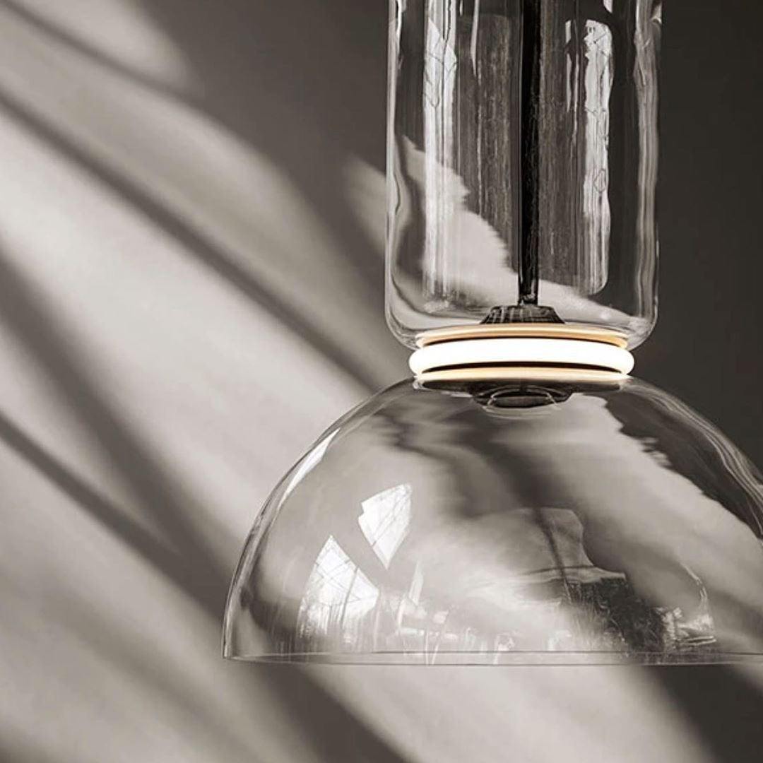 LED Pendant Lamp - Modern Glass Design with Adjustable Height for Dining Room & Living Room Lighting