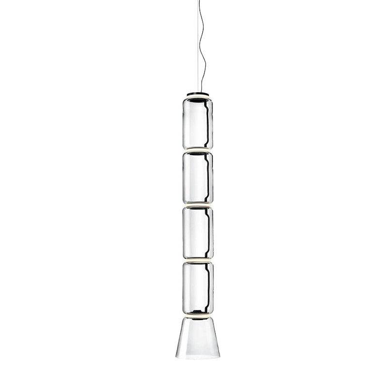 LED Pendant Lamp - Modern Glass Design with Adjustable Height for Dining Room & Living Room Lighting