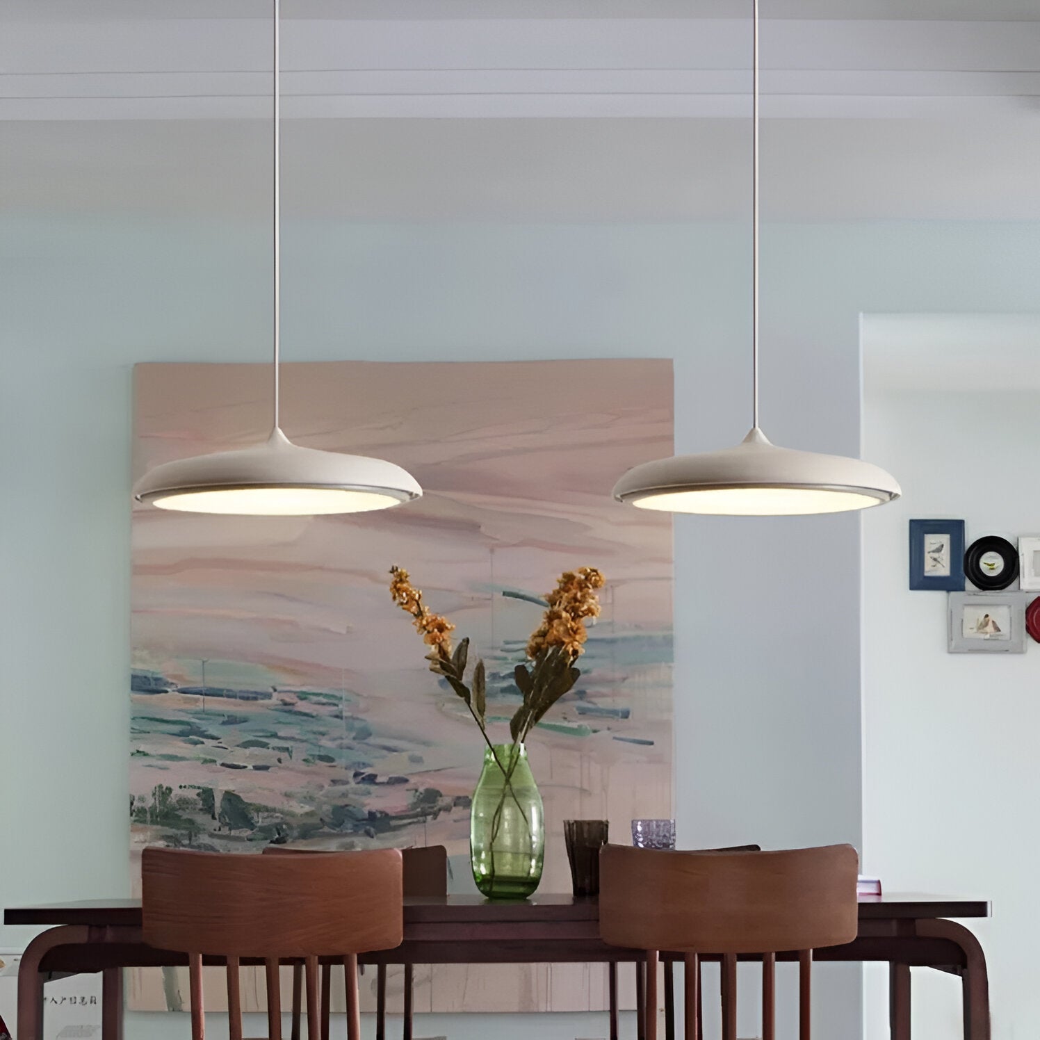 Modern Nordic Flying Saucer Pendant Light Fixture for Kitchen Island, Dining Table & Living Room Decor