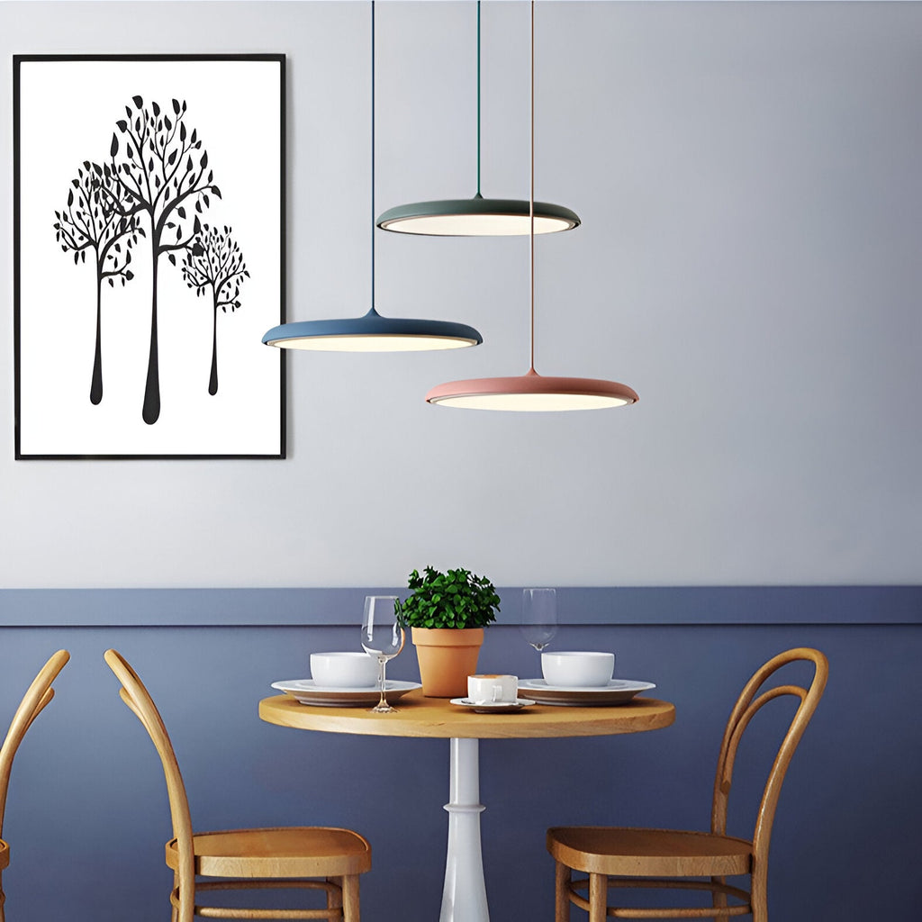 Modern Nordic Flying Saucer Pendant Light Fixture for Kitchen Island, Dining Table & Living Room Decor