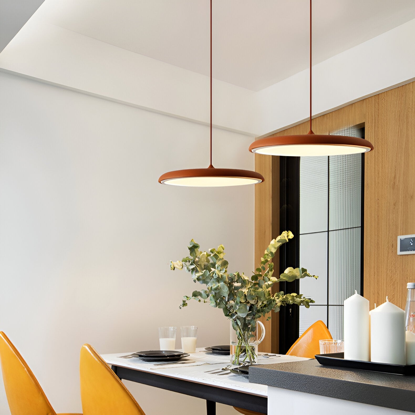 Modern Nordic Flying Saucer Pendant Light Fixture for Kitchen Island, Dining Table & Living Room Decor