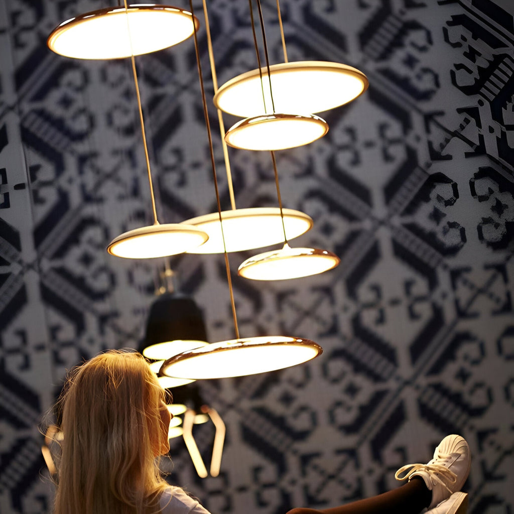 Modern Nordic Flying Saucer Pendant Light Fixture for Kitchen Island, Dining Table & Living Room Decor