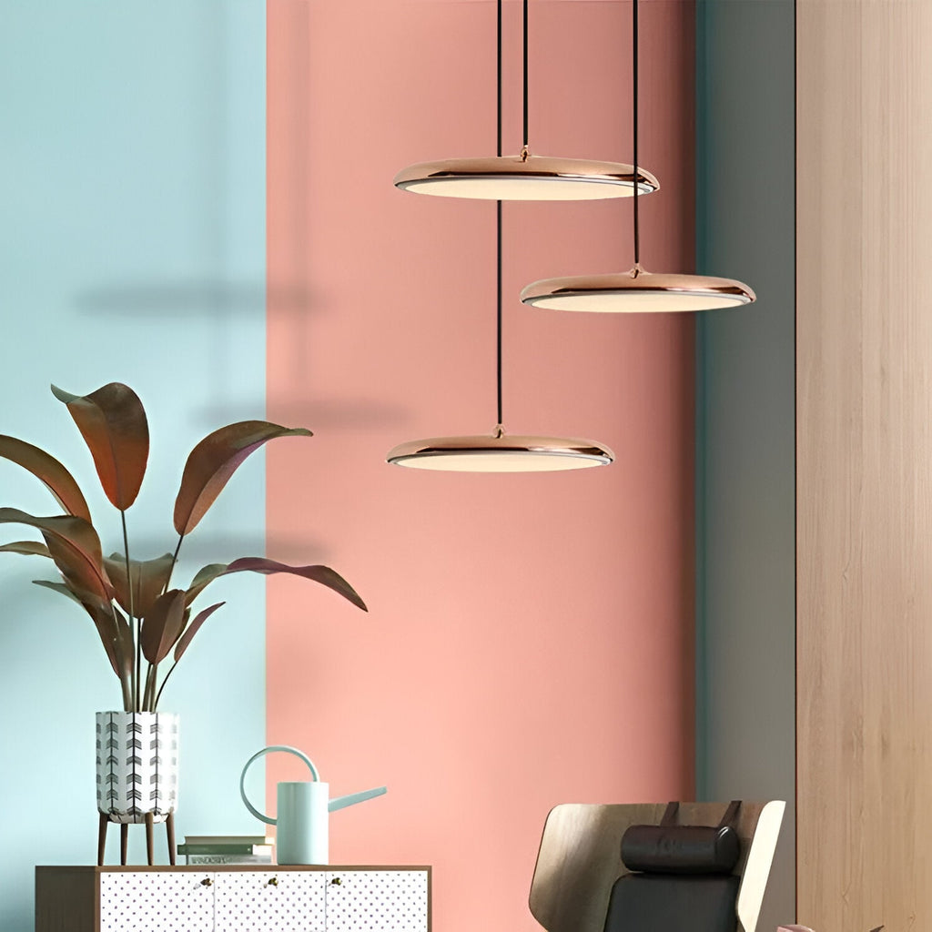 Modern Nordic Flying Saucer Pendant Light Fixture for Kitchen Island, Dining Table & Living Room Decor