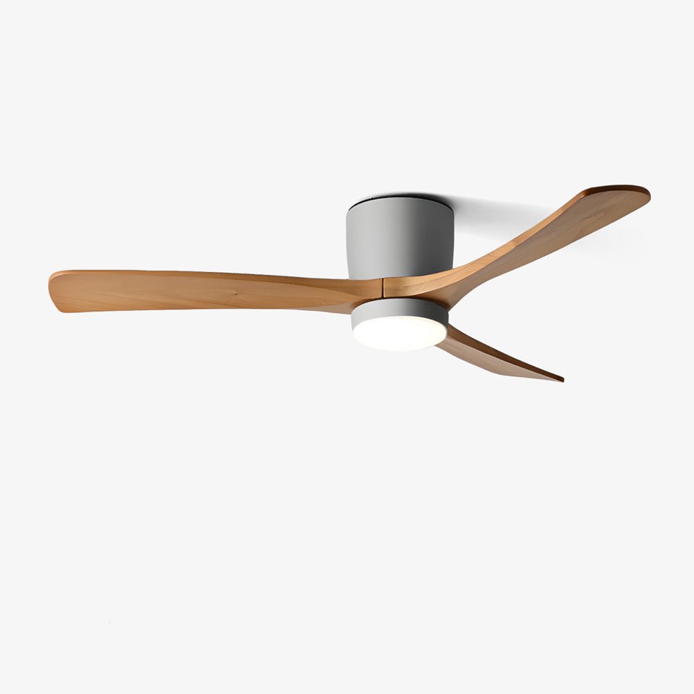 Nordic Wooden Ceiling Fan Light | LED, 6-Speed Control & Minimalist Design for Indoor Spaces (42"/48"/52")