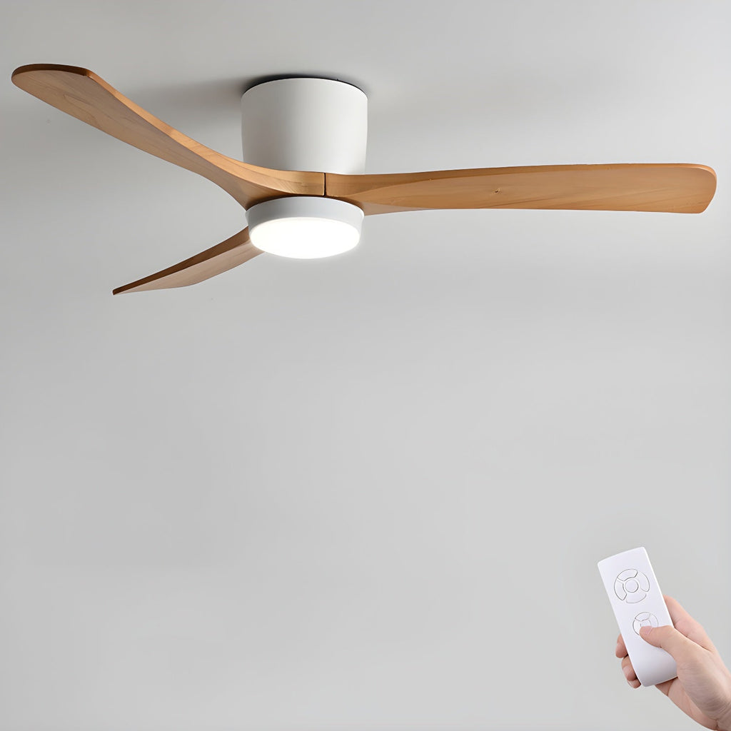 Nordic Wooden Ceiling Fan Light | LED, 6-Speed Control & Ideal for Indoor Spaces, Available in 42", 48", 52" Sizes