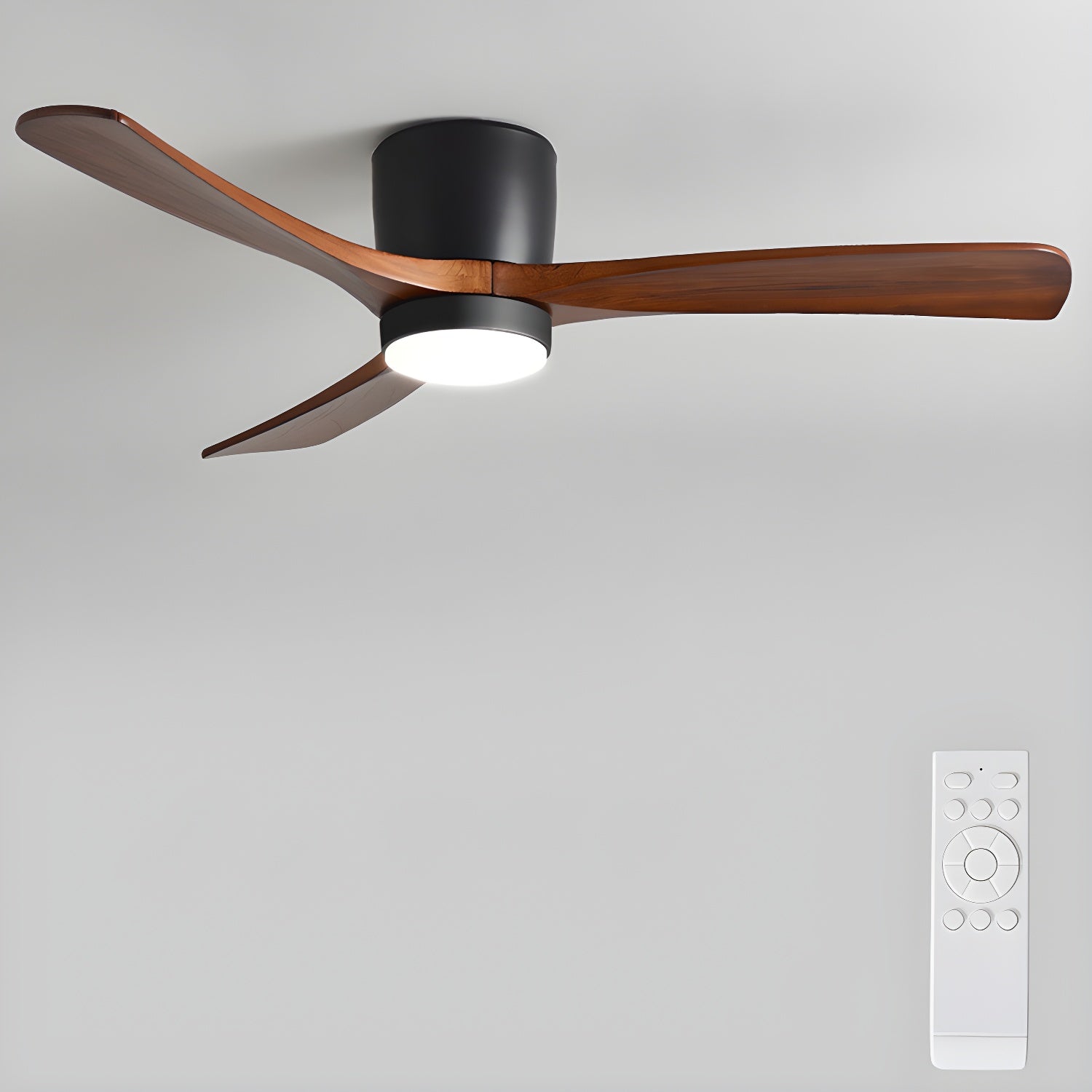 Nordic Wooden Ceiling Fan Light | LED, 6-Speed Control & Ideal for Indoor Spaces, Available in 42", 48", 52" Sizes