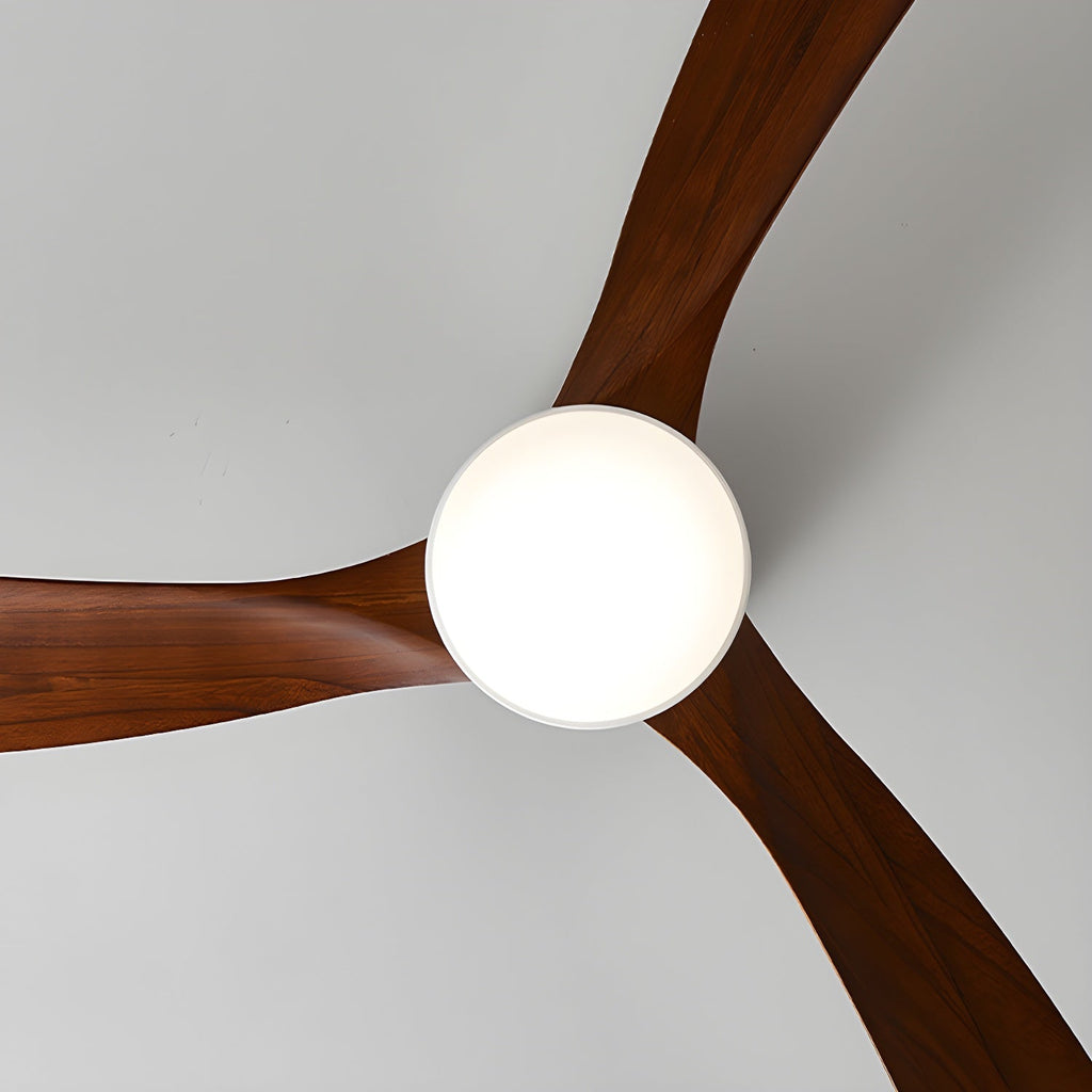 Nordic Wooden Ceiling Fan Light | LED, 6-Speed Control & Minimalist Design for Indoor Spaces (42"/48"/52")