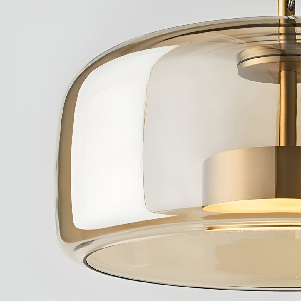 Glass LED Pendant Light with Retro Modern Style for Kitchen Island, Dining Room & Interior Hanging Lighting