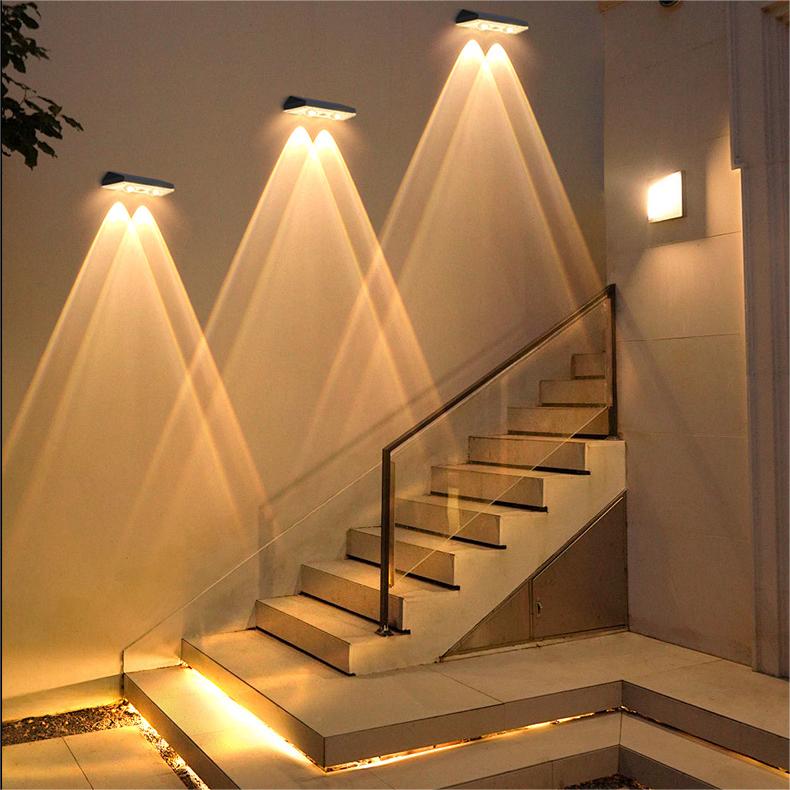 Solar Fence Lights Outdoor Waterproof – Warm White & RGB LED Deck, Railing, Patio & Stair Lights with 8 Color Modes and Memory Function