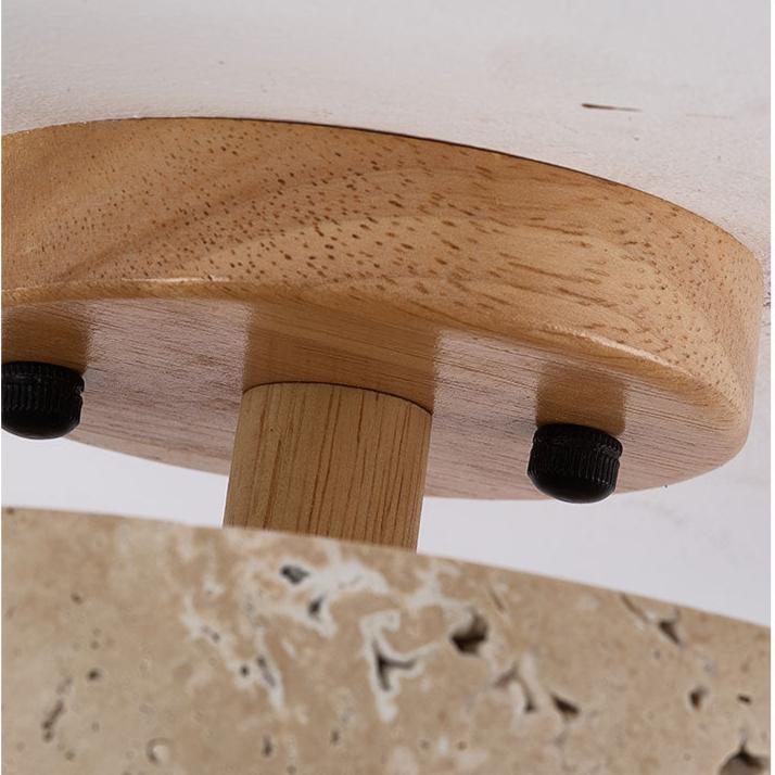 Round Yellow Travertine Ceiling Light Fixture for Ambient Lighting in Living Room, Entryway & Bedroom