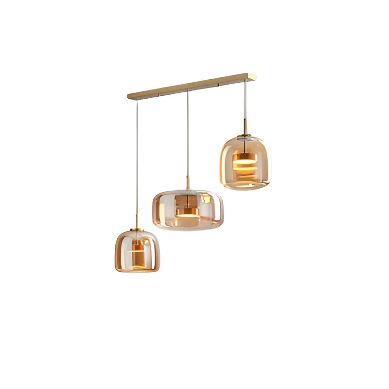 Glass LED Pendant Light with Retro Modern Style for Kitchen Island, Dining Room & Interior Hanging Lighting