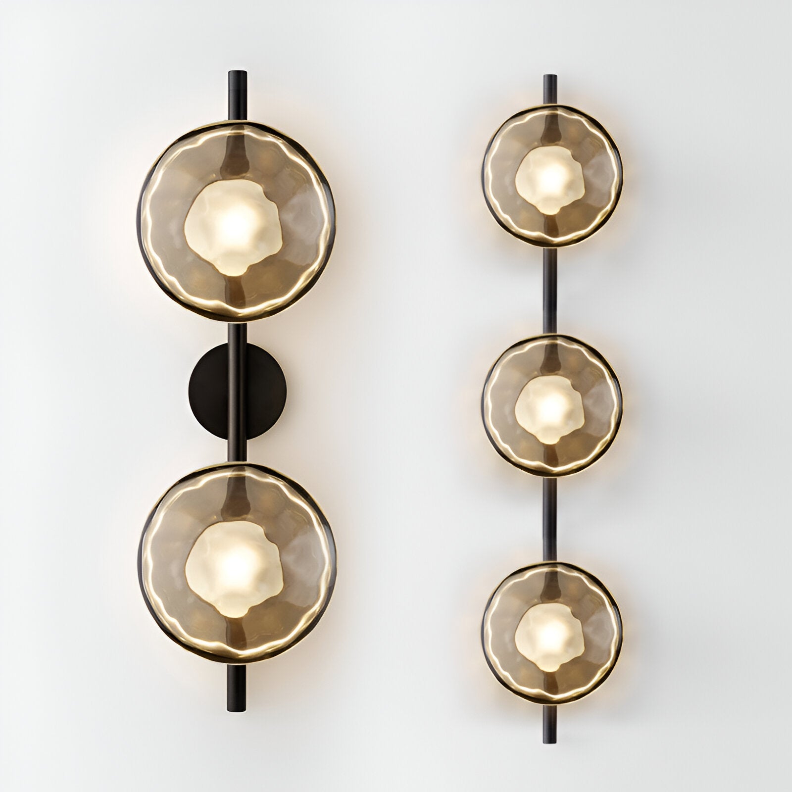 Glass Wall Sconce Light with Nordic Round Design for Bedroom, Living Room & Hallway Accent Lighting