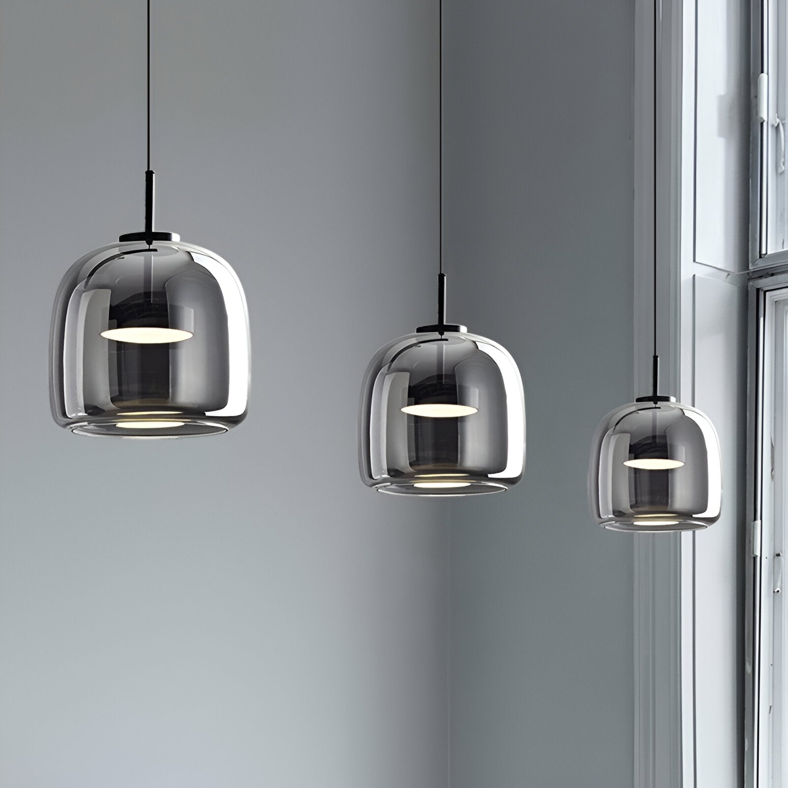 Glass LED Pendant Light with Retro Modern Style for Kitchen Island, Dining Room & Interior Hanging Lighting