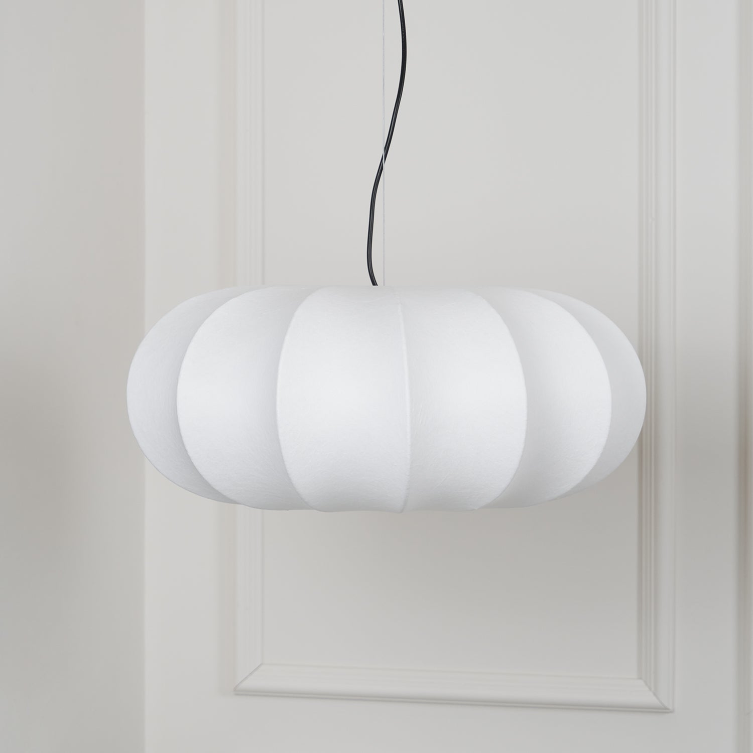 Silk Pendant Lamp - Oblate Design, Modern Lighting Fixture for Home Decor & Dining Room